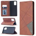 For Samsung Galaxy Note 20 Rhombus Texture Horizontal Flip Magnetic Leather Case with Holder & Card Slots & Wallet(Brown) - 1