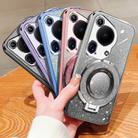 For Huawei Pura 70 Ultra Plated Gradient Glitter Round Holder TPU Phone Case(Silver) - 2