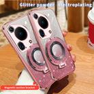 For Huawei Pura 70 Ultra Plated Gradient Glitter Round Holder TPU Phone Case(Silver) - 3