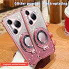 For Huawei Pura 70 Plated Gradient Glitter Round Holder TPU Phone Case(Silver) - 3