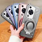 For Huawei Enjoy 70 Plated Gradient Glitter Round Holder TPU Phone Case(Silver) - 2