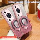 For Huawei Enjoy 70 Plated Gradient Glitter Round Holder TPU Phone Case(Silver) - 3