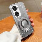 For Huawei nova 11 SE Plated Gradient Glitter Round Holder TPU Phone Case(Silver) - 1