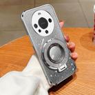 For Huawei Mate 60 Plated Gradient Glitter Round Holder TPU Phone Case(Silver) - 1