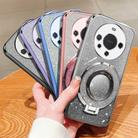 For Huawei Mate 60 Plated Gradient Glitter Round Holder TPU Phone Case(Silver) - 2
