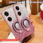 For Huawei Maimang 20 Plated Gradient Glitter Round Holder TPU Phone Case(Pink) - 3