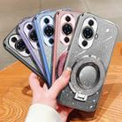 For Huawei nova 11 Pro Plated Gradient Glitter Round Holder TPU Phone Case(Silver) - 2