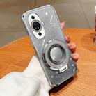 For Huawei nova 11 Plated Gradient Glitter Round Holder TPU Phone Case(Silver) - 1