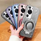 For Huawei P60 Plated Gradient Glitter Round Holder TPU Phone Case(Silver) - 2