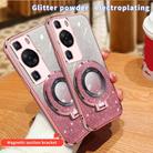 For Huawei P60 Plated Gradient Glitter Round Holder TPU Phone Case(Silver) - 3