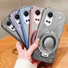 For Huawei nova 10 SE Plated Gradient Glitter Round Holder TPU Phone Case(Silver) - 2