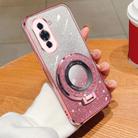 For Huawei nova 10 Plated Gradient Glitter Round Holder TPU Phone Case(Pink) - 1