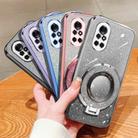 For Huawei nova 8 Plated Gradient Glitter Round Holder TPU Phone Case(Silver) - 2