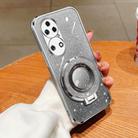 For Huawei P50 Plated Gradient Glitter Round Holder TPU Phone Case(Silver) - 1