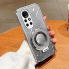 For Huawei nova 8 Pro Plated Gradient Glitter Round Holder TPU Phone Case(Silver) - 1