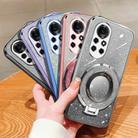 For Huawei nova 8 Pro Plated Gradient Glitter Round Holder TPU Phone Case(Silver) - 2