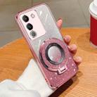 For vivo Y200 Global / V29e Plated Gradient Glitter Round Holder TPU Phone Case(Pink) - 1