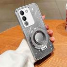 For vivo Y200 Global / V29e Plated Gradient Glitter Round Holder TPU Phone Case(Silver) - 1