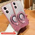 For vivo Y02s Plated Gradient Glitter Round Holder TPU Phone Case(Purple) - 3