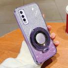 For vivo Y70s / T70T Plated Gradient Glitter Round Holder TPU Phone Case(Purple) - 1