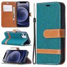 For iPhone 12 mini Color Matching Denim Texture Horizontal Flip Leather Case with Holder & Card Slots & Wallet & Lanyard(Green) - 1