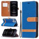 For iPhone 12 / 12 Pro Color Matching Denim Texture Horizontal Flip Leather Case with Holder & Card Slots & Wallet & Lanyard(Royal Blue) - 1