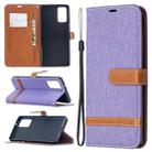 For Samsung Galaxy Note20 Color Matching Denim Texture Horizontal Flip Leather Case with Holder & Card Slots & Wallet & Lanyard(Purple) - 1