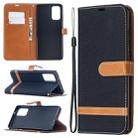 For Samsung Galaxy Note20 Color Matching Denim Texture Horizontal Flip Leather Case with Holder & Card Slots & Wallet & Lanyard(Black) - 1