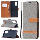 For Samsung Galaxy Note20 Color Matching Denim Texture Horizontal Flip Leather Case with Holder & Card Slots & Wallet & Lanyard(Grey) - 1