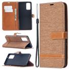 For Samsung Galaxy Note20 Color Matching Denim Texture Horizontal Flip Leather Case with Holder & Card Slots & Wallet & Lanyard(Brown) - 1