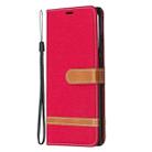 For Samsung Galaxy Note20 Ultra Color Matching Denim Texture Horizontal Flip Leather Case with Holder & Card Slots & Wallet & Lanyard(Red) - 2