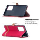 For Samsung Galaxy Note20 Ultra Color Matching Denim Texture Horizontal Flip Leather Case with Holder & Card Slots & Wallet & Lanyard(Red) - 5