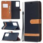 For Samsung Galaxy Note20 Ultra Color Matching Denim Texture Horizontal Flip Leather Case with Holder & Card Slots & Wallet & Lanyard(Black) - 1