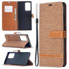 For Samsung Galaxy Note20 Ultra Color Matching Denim Texture Horizontal Flip Leather Case with Holder & Card Slots & Wallet & Lanyard(Brown) - 1