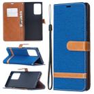 For Samsung Galaxy Note20 Ultra Color Matching Denim Texture Horizontal Flip Leather Case with Holder & Card Slots & Wallet & Lanyard(Royal Blue) - 1