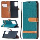 For Samsung Galaxy Note20 Ultra Color Matching Denim Texture Horizontal Flip Leather Case with Holder & Card Slots & Wallet & Lanyard(Green) - 1