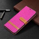 For Samsung Galaxy Note20 Ultra Color Matching Denim Texture Horizontal Flip Leather Case with Holder & Card Slots & Wallet & Lanyard(Rose Red) - 6
