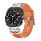 For Samsung Galaxy Watch UItra 47mm Armor TPU Sports Watch Band(Orange Silver) - 1