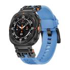 For Samsung Galaxy Watch UItra 47mm Armor TPU Sports Watch Band(Light Blue Black) - 1