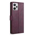 For Redmi Note 12 5G Global N.BEKUS CSJ-P1 Solid Color Leather Phone Case(Wine Red) - 3