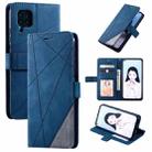 For Huawei P40 Lite Skin Feel Splicing Horizontal Flip Leather Case with Holder & Card Slots & Wallet & Photo Frame(Blue) - 1