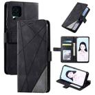 For Huawei P40 Lite Skin Feel Splicing Horizontal Flip Leather Case with Holder & Card Slots & Wallet & Photo Frame(Black) - 1
