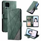 For Huawei P40 Lite Skin Feel Splicing Horizontal Flip Leather Case with Holder & Card Slots & Wallet & Photo Frame(Green) - 1