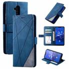 For Huawei Mate 20 Lite Skin Feel Splicing Horizontal Flip Leather Case with Holder & Card Slots & Wallet & Photo Frame(Blue) - 1