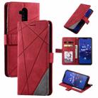 For Huawei Mate 20 Lite Skin Feel Splicing Horizontal Flip Leather Case with Holder & Card Slots & Wallet & Photo Frame(Red) - 1