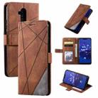 For Huawei Mate 20 Lite Skin Feel Splicing Horizontal Flip Leather Case with Holder & Card Slots & Wallet & Photo Frame(Brown) - 1