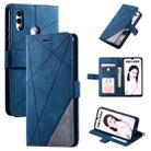 For Huawei Honor 10 Lite Skin Feel Splicing Horizontal Flip Leather Case with Holder & Card Slots & Wallet & Photo Frame(Blue) - 1