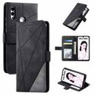 For Huawei Honor 10 Lite Skin Feel Splicing Horizontal Flip Leather Case with Holder & Card Slots & Wallet & Photo Frame(Black) - 1