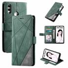 For Huawei Honor 10 Lite Skin Feel Splicing Horizontal Flip Leather Case with Holder & Card Slots & Wallet & Photo Frame(Green) - 1