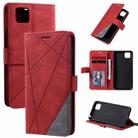 For Huawei Y5p / Honor 9s Skin Feel Splicing Horizontal Flip Leather Case with Holder & Card Slots & Wallet & Photo Frame(Red) - 1